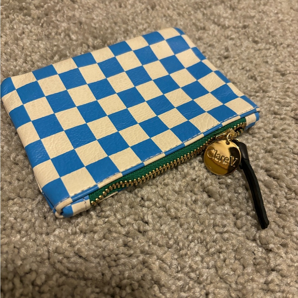 Clare V Checkered Coin Clutch